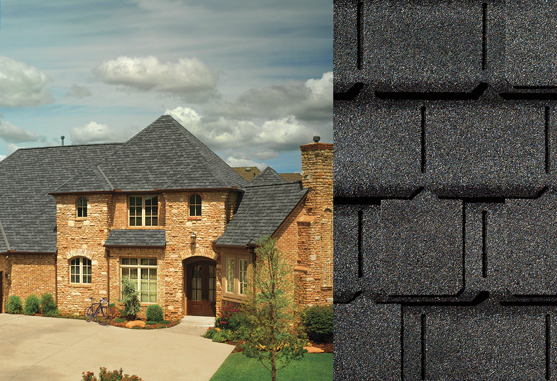 Triumph Roofing Charlotte installing Camelot® II Antique Slate roof shingles, offering a timeless slate-inspired design with premium durability and weather protection