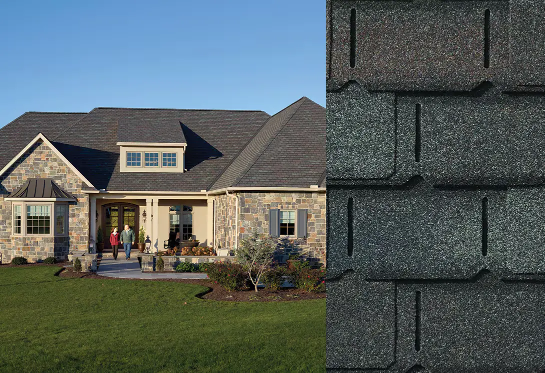 Elegant Camelot® II Royal Slate roof shingles installed by Triumph Roofing Charlotte, delivering a refined slate look with advanced protection and longevity