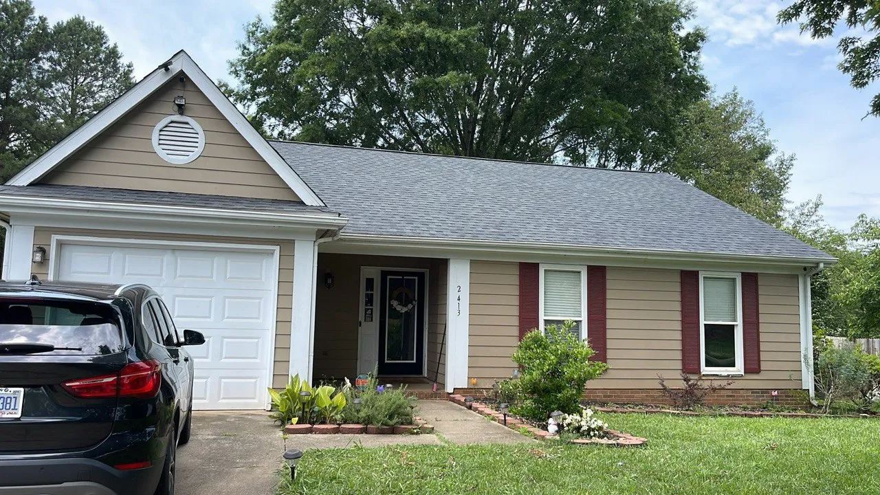 A beautifully upgraded roof on a residential property in Gastonia, NC, completed by Triumph Roofing, the leading roofing company in Gastonia NC.