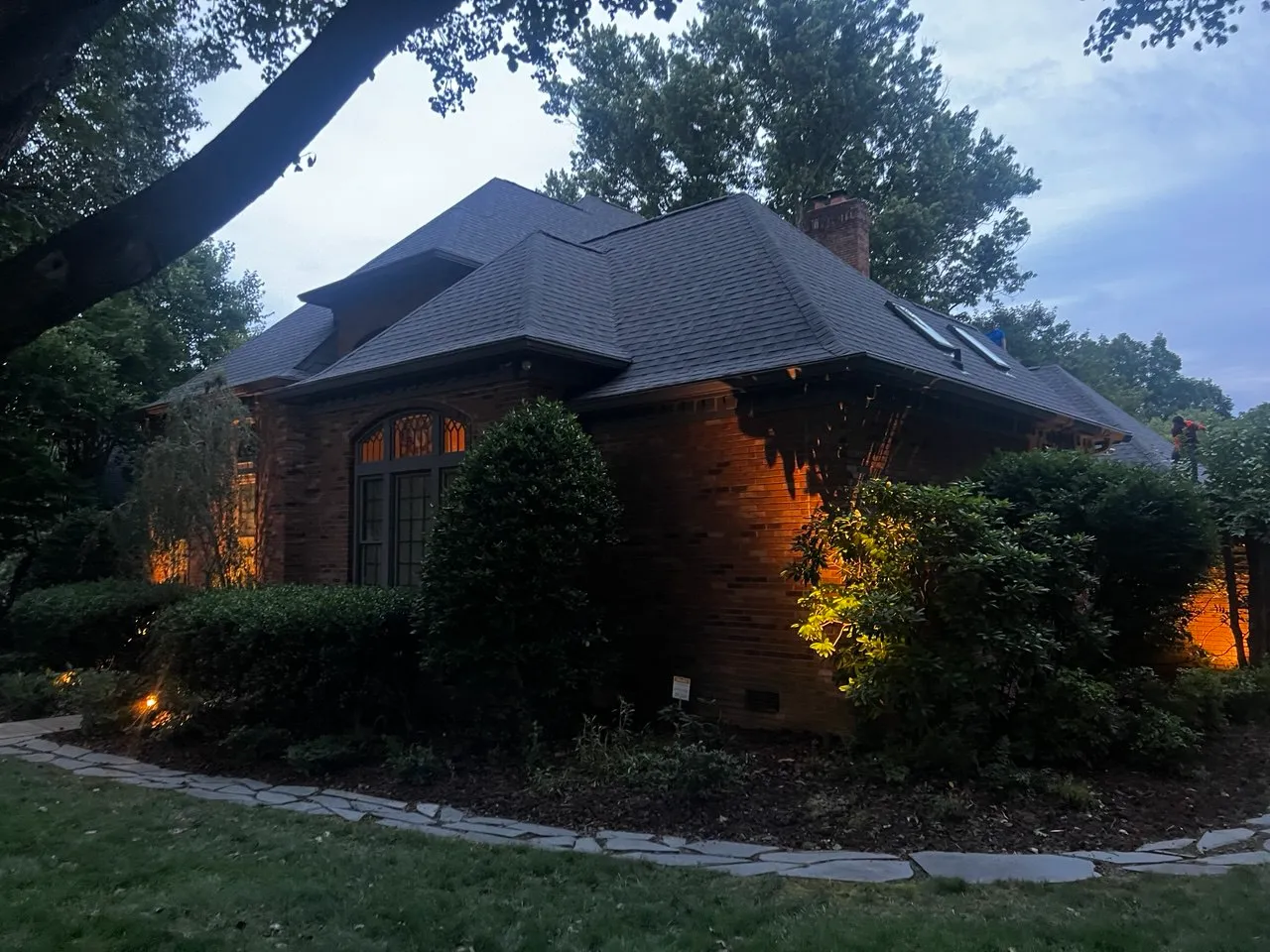 A beautifully completed residential roofing project by Triumph Roofing in Lake Wylie, NC, showcasing high-quality shingle installation for lasting protection