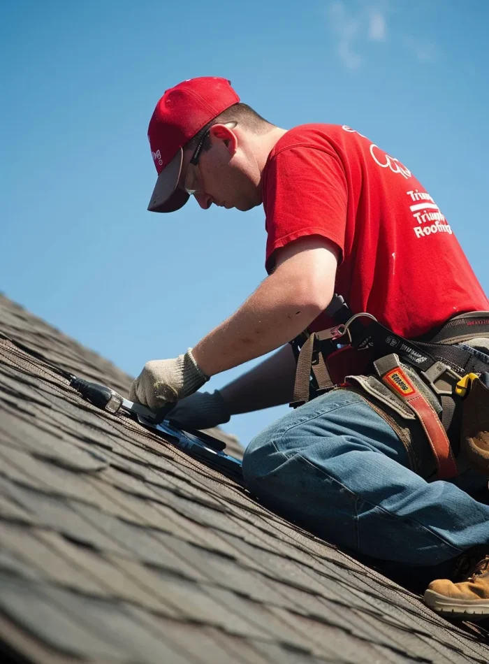 Triumph Roofing team installing a high-quality roofing system on a commercial building in Harrisburg, NC